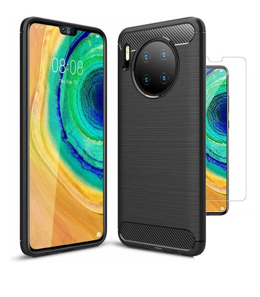 TGPro Huawei Mate 30 Case Carbon Fibre Black & Glass Screen Protector