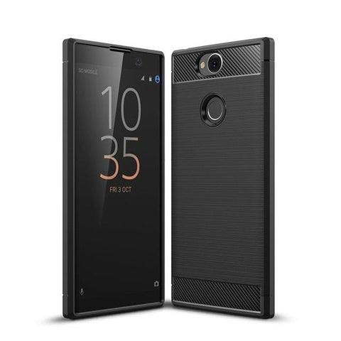 TGPro Sony Xperia XA2 Plus Case Carbon Fibre Black