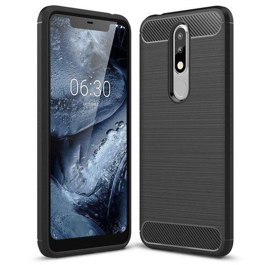 Nokia 5.1 Plus Case Carbon Fibre Black - That Gadget UK