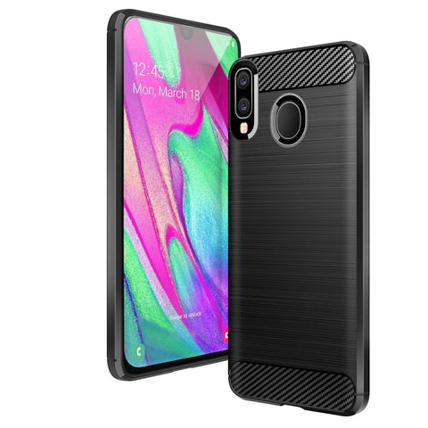 Samsung Galaxy A40 Case Carbon Fibre Black - That Gadget UK