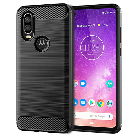 TGPro Motorola One Action Case Carbon Fibre Black