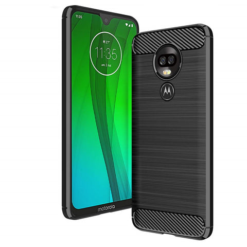 Motorola Moto G7 Plus Case Carbon Fibre Black - That Gadget UK