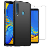 Samsung Galaxy A9 (2018) Case Soft Gel Matte Black & Glass Protector - That Gadget UK