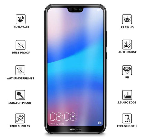 Huawei P20 Lite Tempered Glass Screen Protector Full Coverage - That Gadget UK