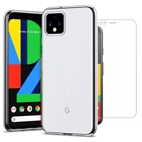 TGPro Google Pixel 4 XL Case Clear Gel Cover & Tempered Glass Screen Protector